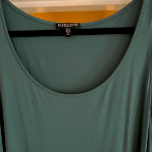 EUC Eileen Fisher Woman Teal High Low Flawless Sleeveless Maxi Dress Size 2X - Picture 5 of 10